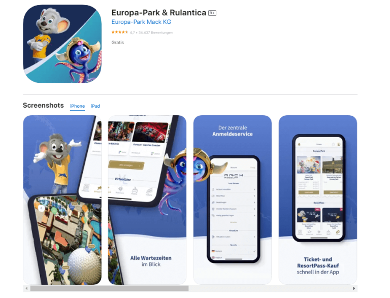 פארק אירופה באפליקציה